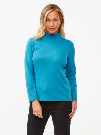 PennyPlain High Neck Top - Wedgewood