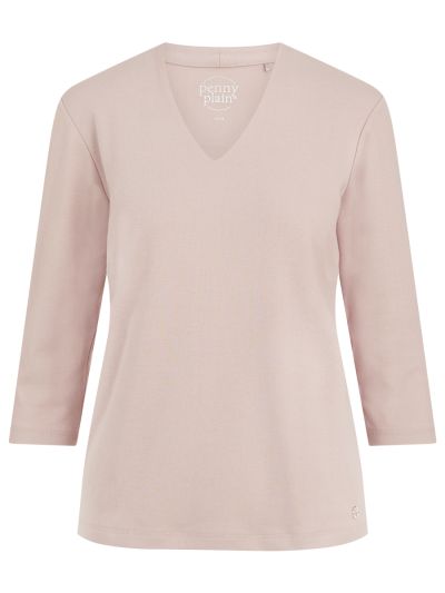PennyPlain High Back V-neck Top - Cloud