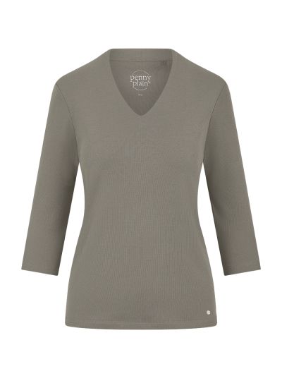 PennyPlain High Back V-neck Top - Sage