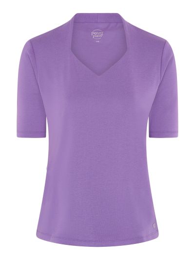 PennyPlain High Back Sweetheart Neck Top - Amethyst