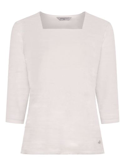 PennyPlain Solid Square Neck Top - Ivory
