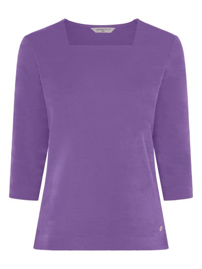 PennyPlain Solid Square Neck Top - Amethyst