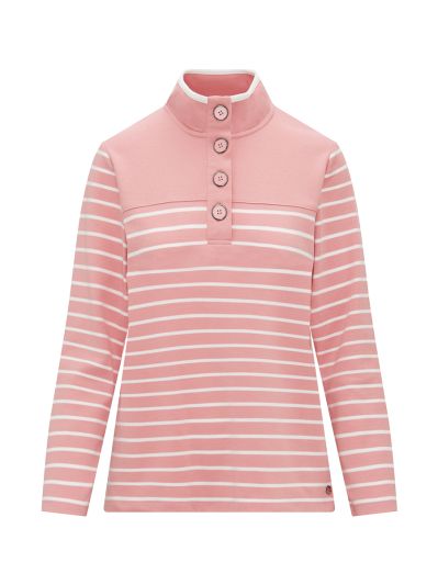 PennyPlain Striped Funnel Neck Top - Dusk