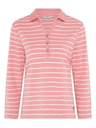PennyPlain Yarn Dye Stripe Henley Top - Dusk