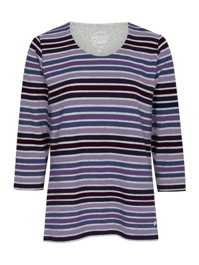 PennyPlain Striped Top - Mulberry