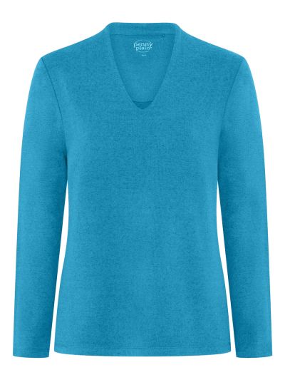 PennyPlain Hi Back V Long Sleeve  - Aqua