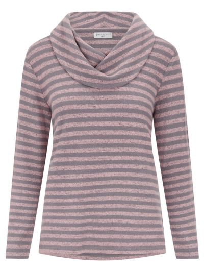 PennyPlain Supersoft Cowl Neck Top - Dusk
