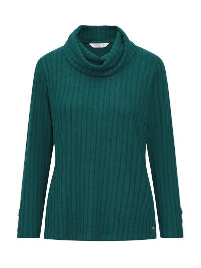 PennyPlain Cuff Detail Cowl Neck Top - Dragonfly