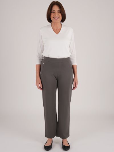 PennyPlain Wide Leg Tregging - Dark Sage Short