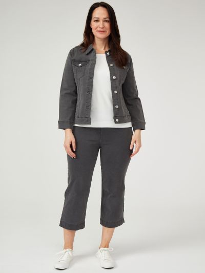 PennyPlain Wide Cropped Jegging - Pewter
