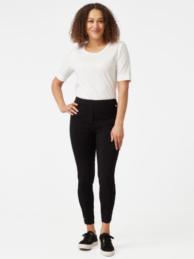 PennyPlain Ankle Grazer Bengaline Trousers - Black