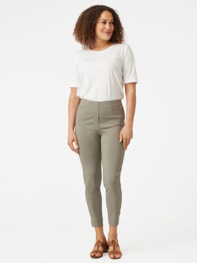 PennyPlain Ankle Grazer Bengaline Trousers - Sage