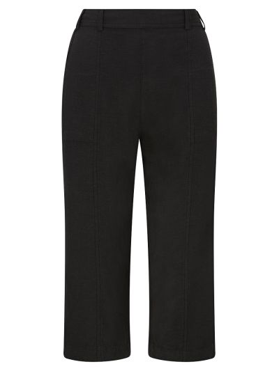 PennyPlain Linen Blend Cropped Trousers - Charcoal