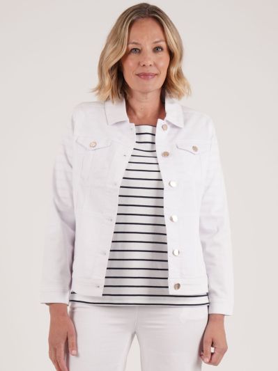 PennyPlain Denim Style Jacket - White Wash