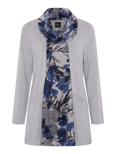 TIGI Blur Floral Mock Cowl Neck Top