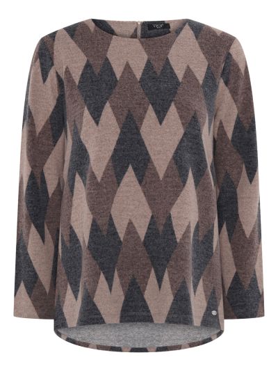 TIGI Argyle Aop Zip Back - Brown