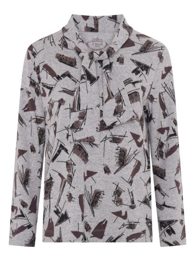 TIGI Abstract Print Tie Front Top