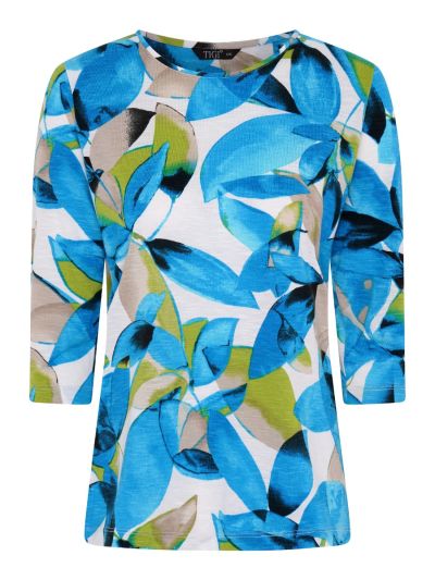 TIGI Patch Leaf Print Top