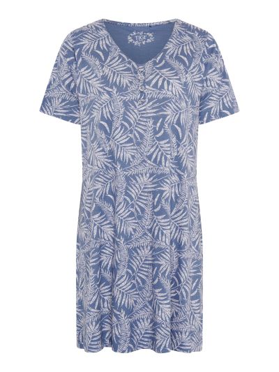 TIGI Chambray Ivory Fern Print Night Dress