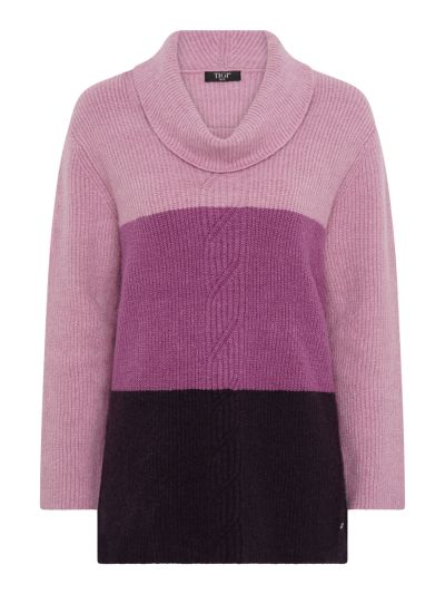 TIGI Colour Block Cable Knit Cowlneck