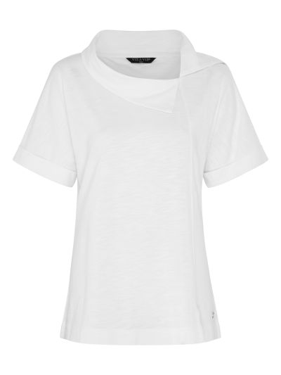 VIZ-A-VIZ Split Drape Neck Top